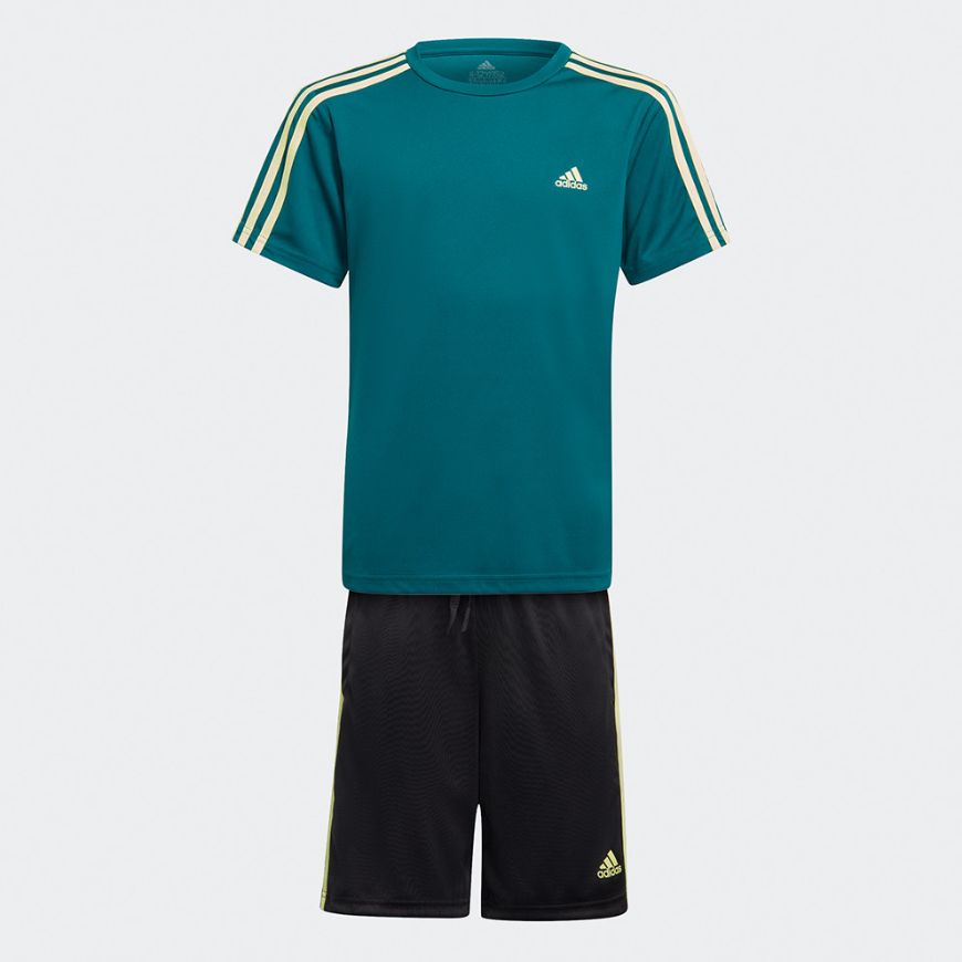 Adidas 3 Stripes Boys Lifestyle Set Green/Black