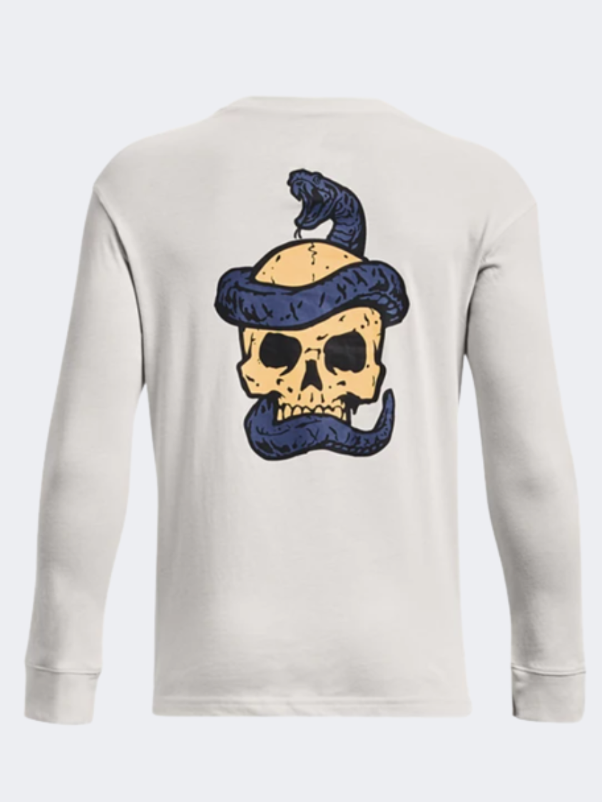 Under Armour Project Rock Cobra Boys Training Long Sleeve White Clay/Yellow