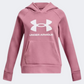 Under Armour Rival Fleece Girls Training Hoody Pink Elixir/White