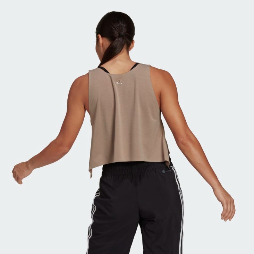 Adidas Studio Novelty Reversible Back-To-Front Tank Women Training Tank Chalky Brown