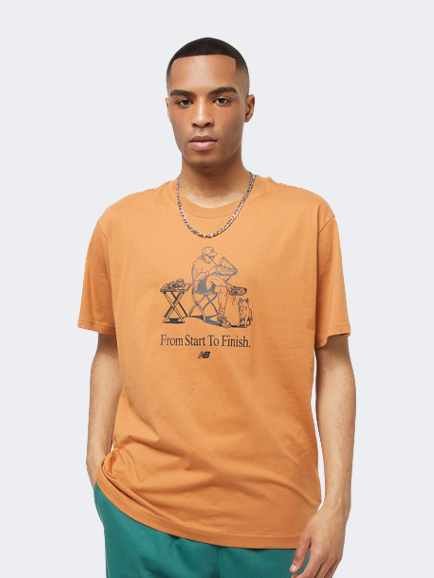 New Balance Cafe Tee Men Lifestyle T-Shirt Tobacco