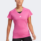 Adidas Aeroready Train Essentials Minimal Branding V-Neck Women Training T-Shirt Pink