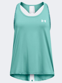 تانك تدريب بنات Under Armour Knouckout تركواز/أبيض