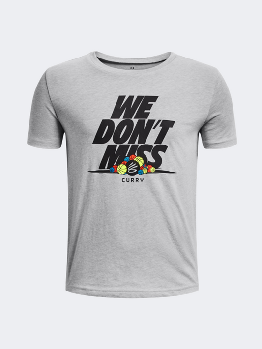 Under Armour Curry We Don&#39;T Miss Boys Basketball T-Shirt Light Grey