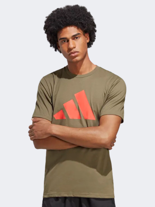 Adidas Train Essentials Feelready Logo Men Training T-Shirt Olive