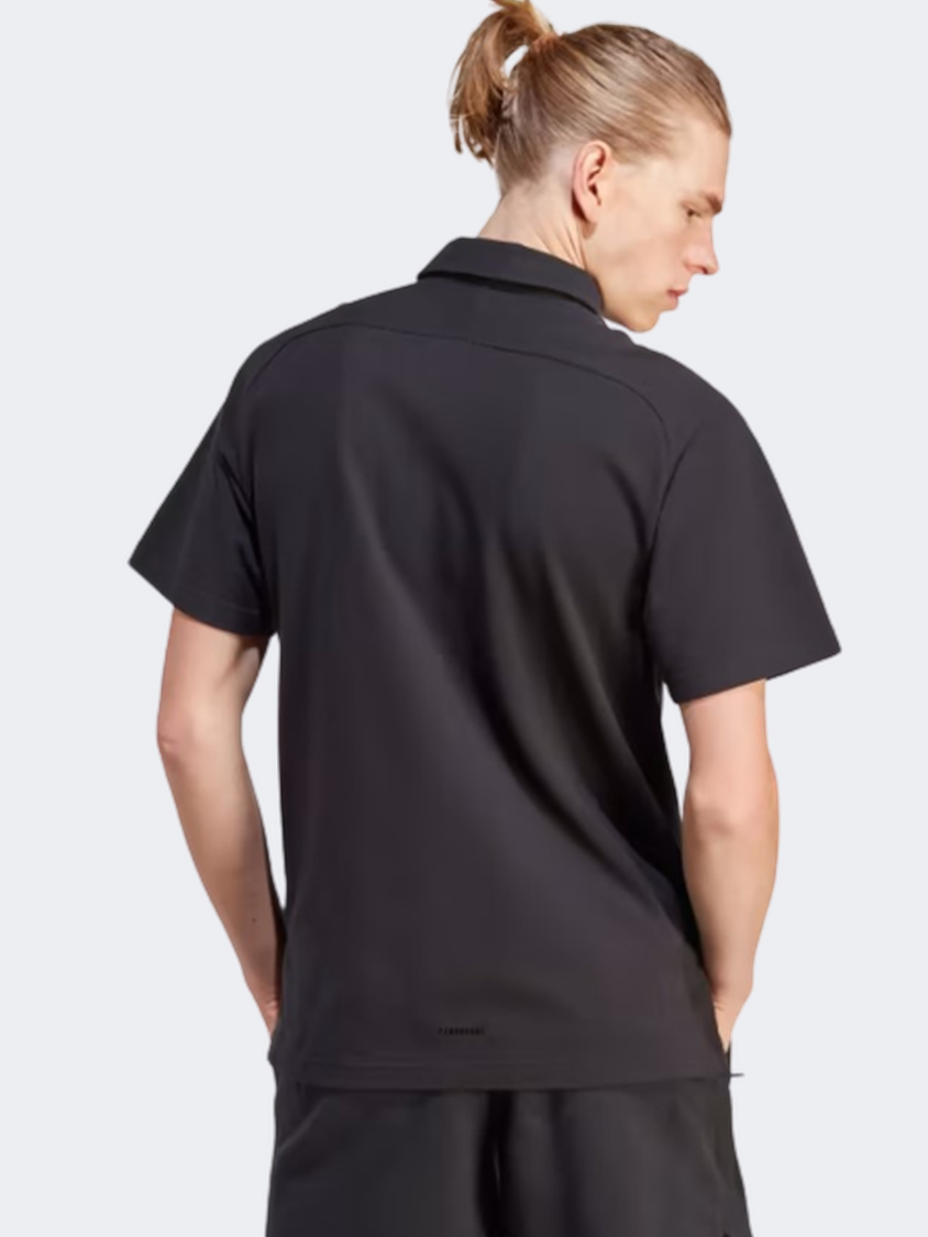 Adidas Z.N.E Men Sportswear Polo Short Sleeve Black