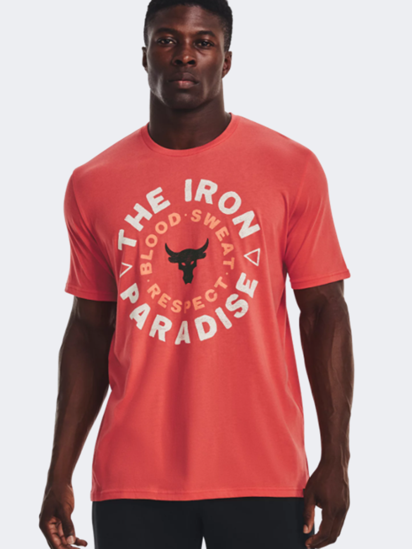 Under Armour Project Rock Iron Circle Men Training T-Shirt Coral