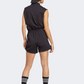 Adidas Ribbed Collar Romper Women Sportswear Suit Black