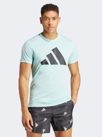 تيشيرت جري رجالي Adidas Run It Badge Of Sport فلاش أكوا