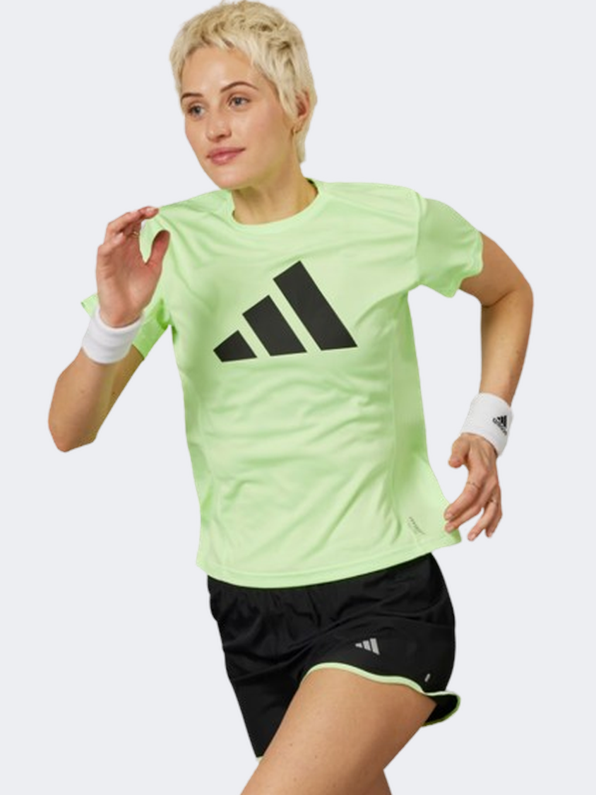Adidas Run It Women Running T-Shirt Grey Spark