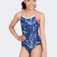 Zoggs Cosmic Flower Strikeback Girls Swim Monokini Navy/Multi