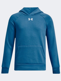 هودي تدريب للأولاد Under Armour Rival Fleece أزرق كوني/أبيض