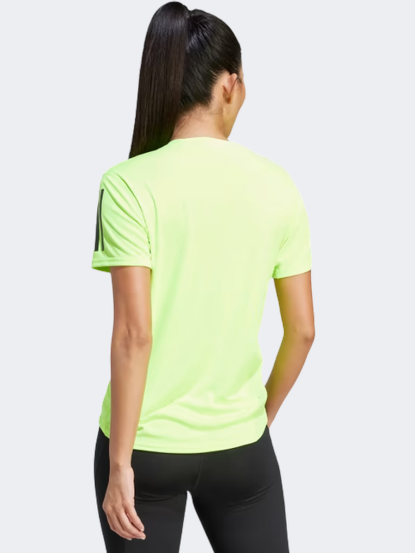 Adidas Own The Run Women Running T-Shirt Lucid Lemon/Black