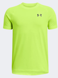 تيشيرت تدريب أولاد Under Armour Tech 2 أصفر فسفوري/أسود