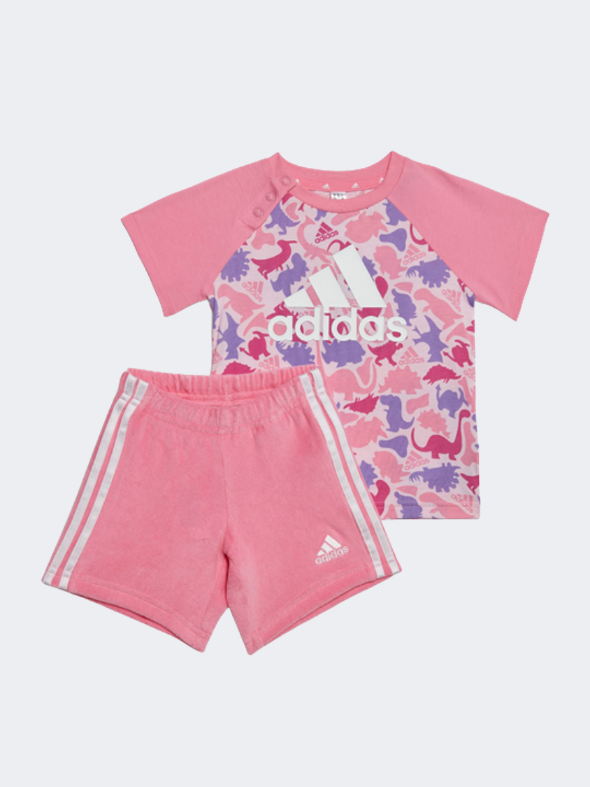 Adidas Dino Camo Allover Print Infant-Girls Sportswear Set Pink