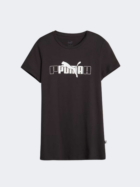 Puma Essentials+ Logo Women Lifestyle T-Shirt Black