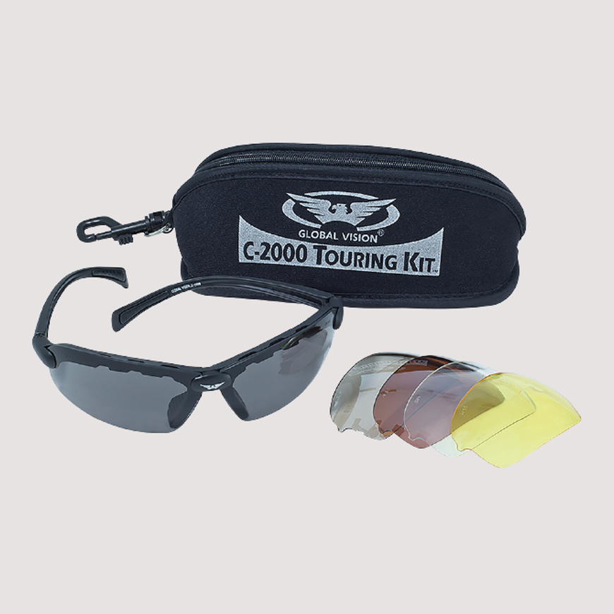 Global Vision C-2000 Touring Kit Lifestyle Sunglasses Black