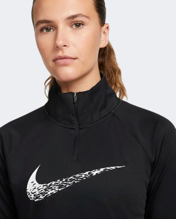 Nike Dri-Fit Swoosh Women Running Long Sleeve Black/White Dm7769