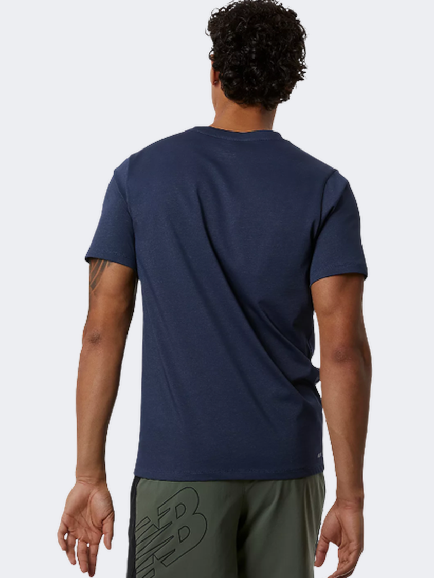 New Balance Heathertech Men Performanc T-Shirt Indigo Heather