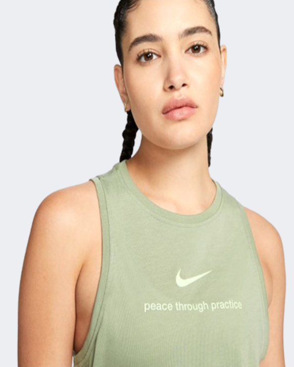 Nike Dri-Fit Yoga Women Training Tank Oil Green