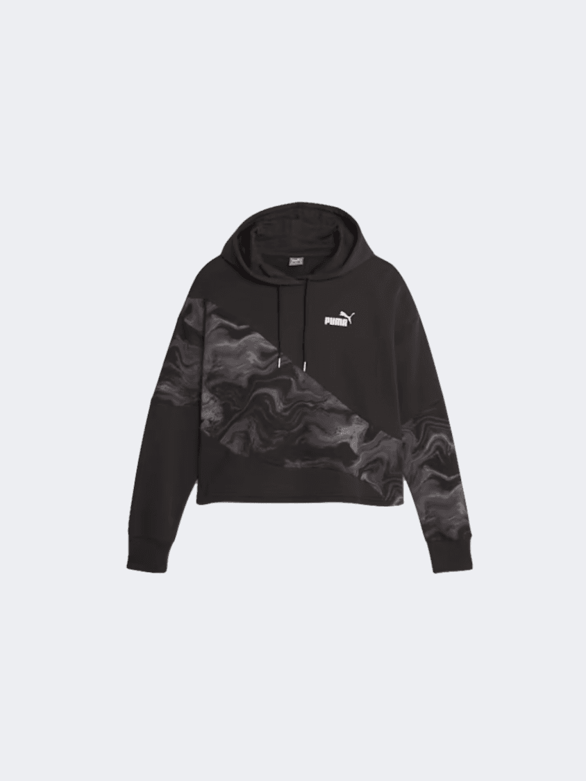 Puma Power Cat Marbleized Women Lifestyle Hoody Black