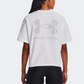 Under Armour Logo Lc Oversized Heavyweight Women Training T-Shirt White/Black