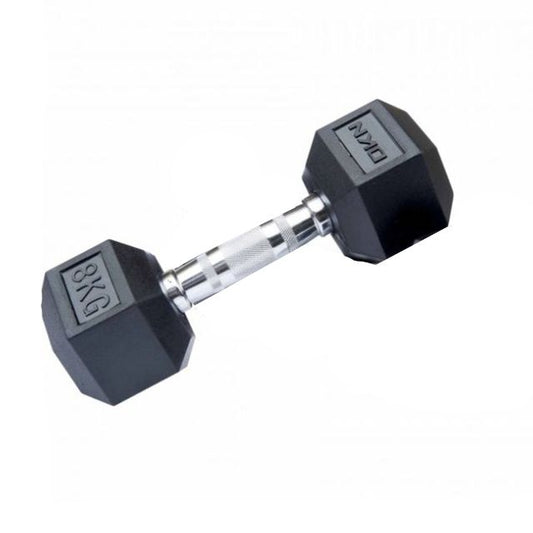 Irm-Fitness Factory Rubber Hex Dumbbell 8Kg Fitness Weight Black