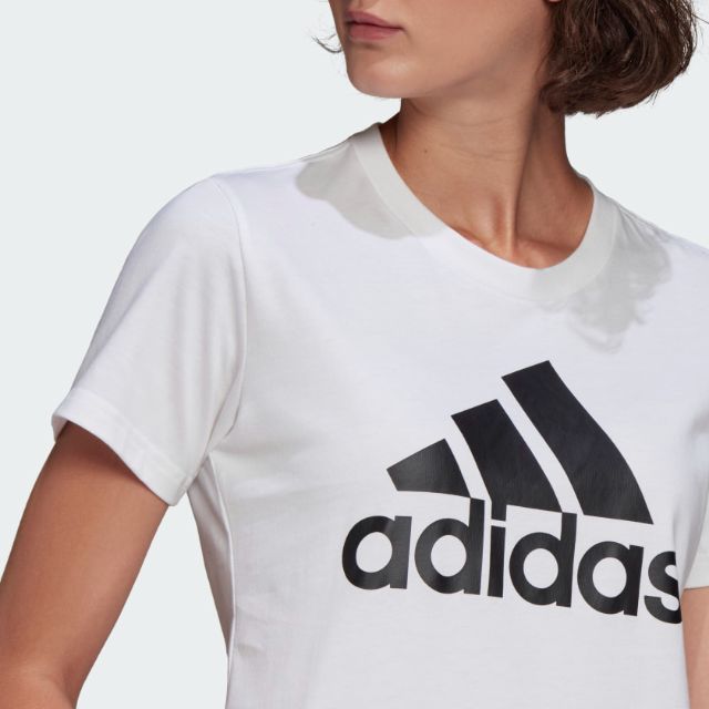 Adidas Loungewear Essentials Logo Women Sportswear T-Shirt White/Black Gl0649