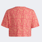 Adidas Brand Love Print Cotton Girls Sportswear T-Shirt Coral