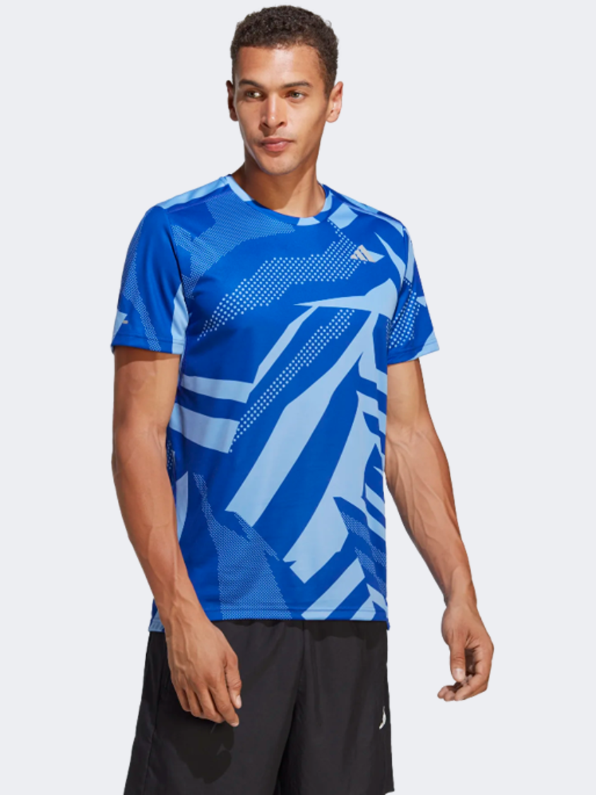 Adidas Own The Run Seasonal Men Running T-Shirt Lucid Blue