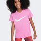 Nike Df Swoosh Girls Lifestyle T-Shirt Pink/White