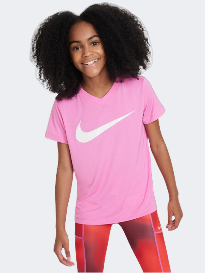 Nike Df Swoosh Girls Lifestyle T-Shirt Pink/White