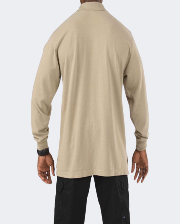 5-11 Brand Professional Men Tactical Polo Long Sleeve Khaki