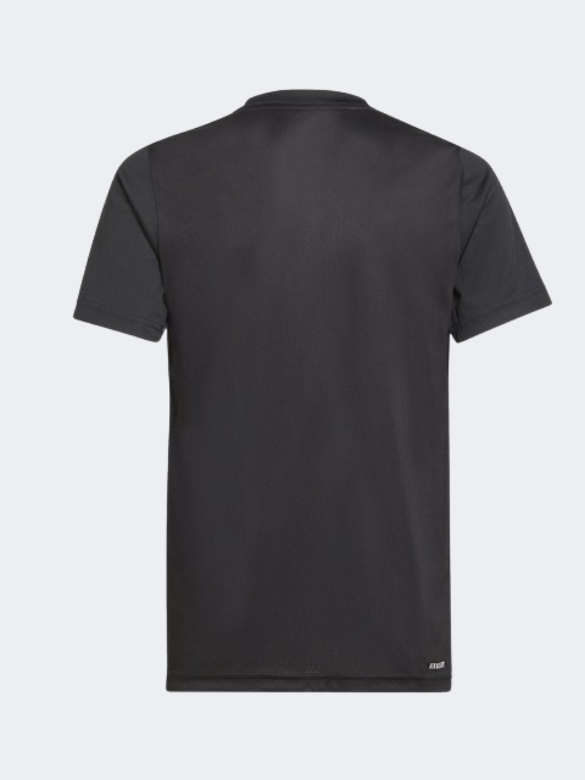 Adidas Essential Logo Boys Training T-Shirt Black/Lemon
