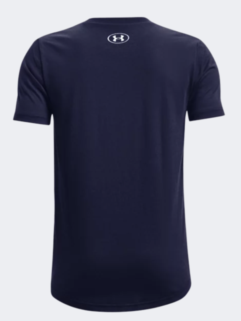 Under Armour Left Chest Boys Training T-Shirt Navy/Pitch Grey