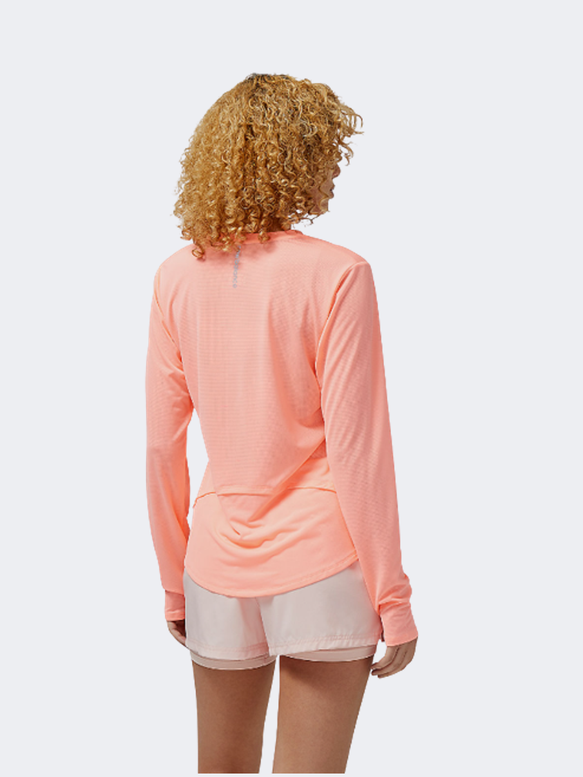 New Balance Accelerate Long Women Performanc Long Sleeve Grapefruit