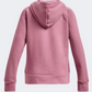 Under Armour Rival Fleece Girls Training Hoody Pink Elixir/White