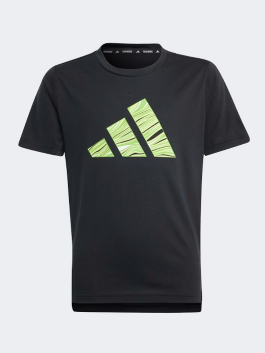 Adidas Hiit Graphic Boys Sportswear T-Shirt Black/Lime