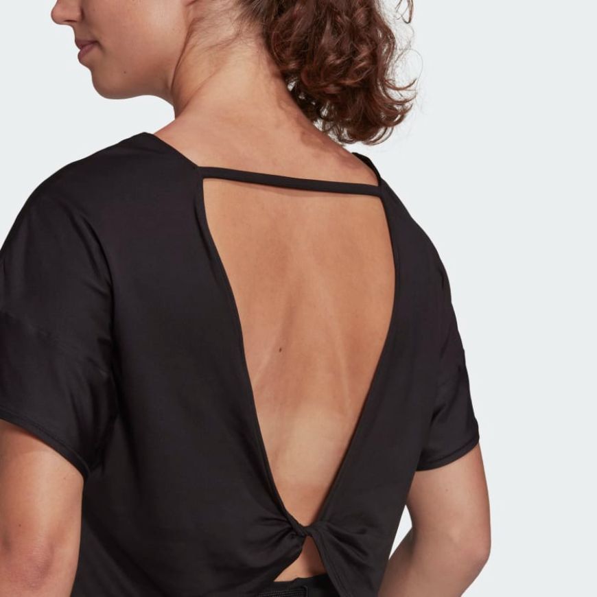 Adidas Studio Backless Women Training T-Shirt Black