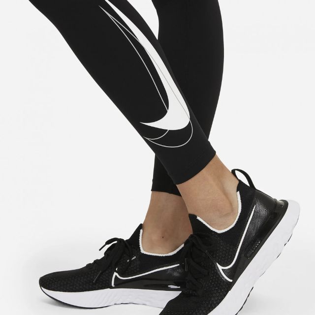 Nike Dri-Fit Swoosh Women Running Tight Black/White – Mike Sport Iraq