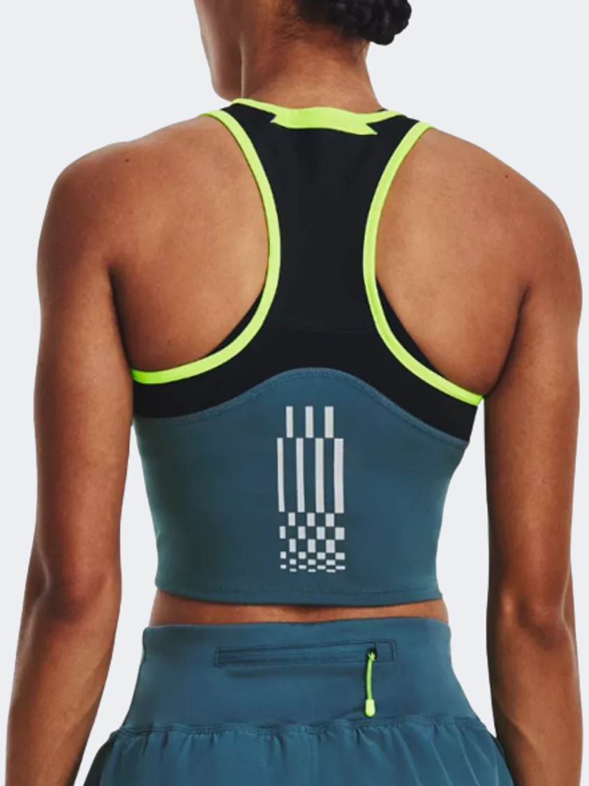 Under Armour Run Anywhere Women Running Tank Blue/ Lime