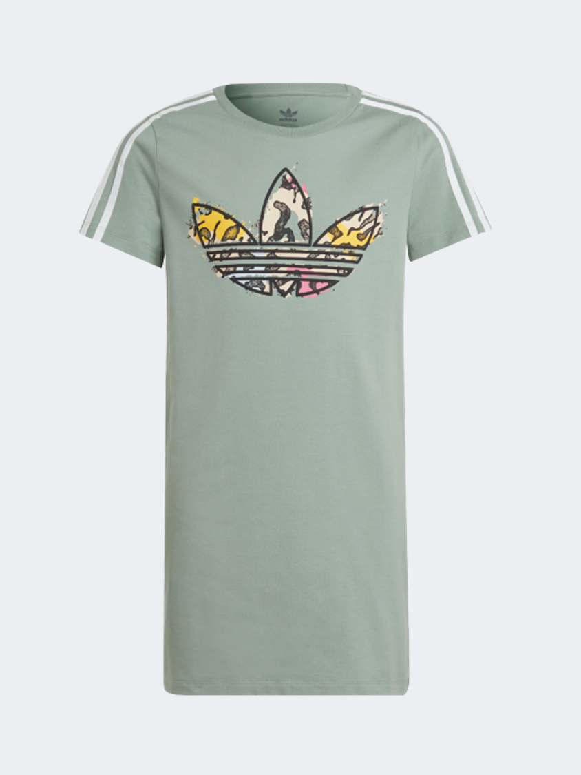 Adidas Animal Print Gs-Girls Original Dress Silver Green