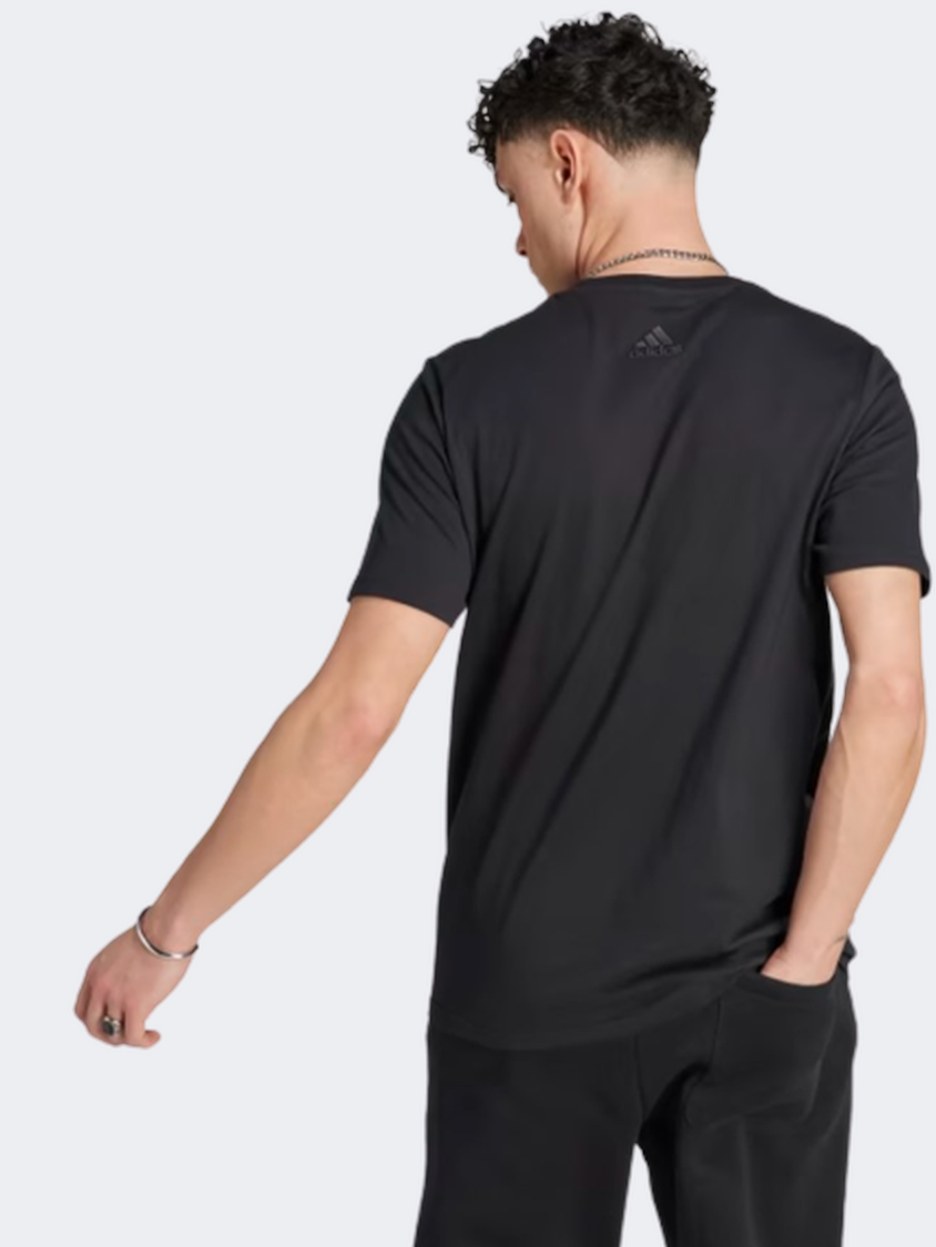 Adidas Essentials Men Sportswear T-Shirt Black/Light Aqua