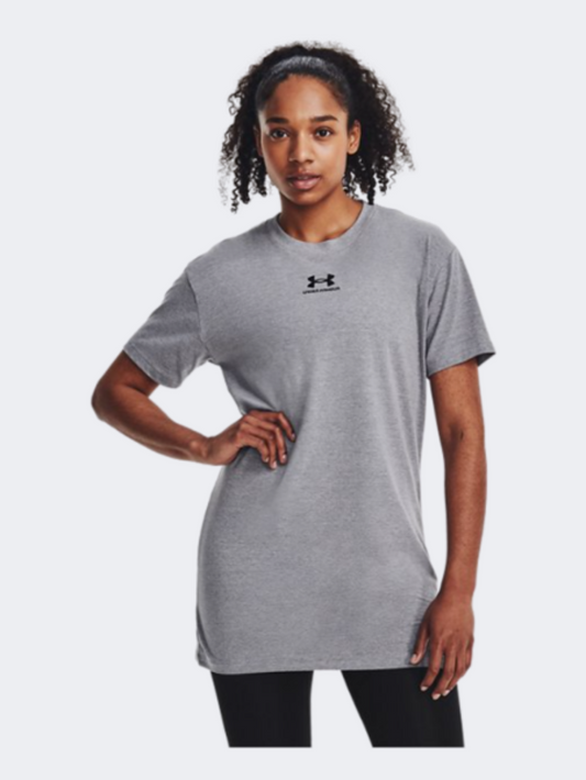 Under Armour Extended Women Training TShirt Steel Light/Black