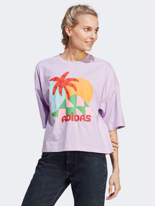 Adidas X Farm Rio Graphic Women Training T-Shirt Purple/Multi