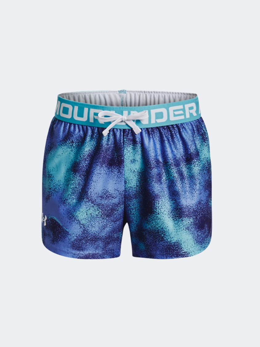 Under Armour Play Up Printed Girls Training Short Baja Blue