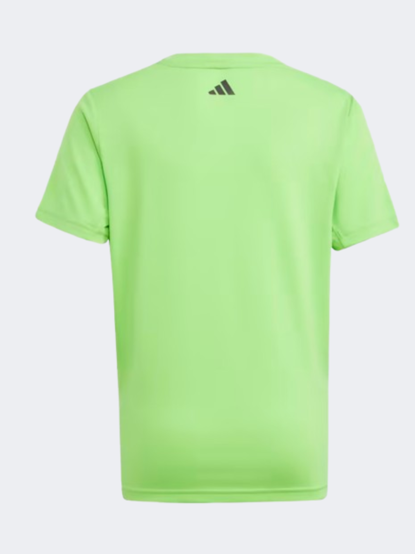 Adidas Hiit Graphic Boys Sportswear T-Shirt Lime/Silver/Ink