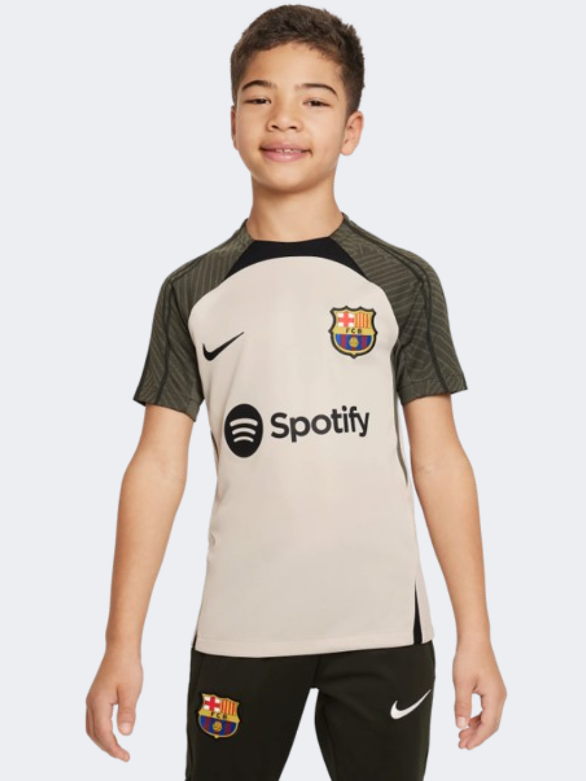 Nike Fc Barcelona Strike Boys Football T-Shirt String/Black/Sequoia