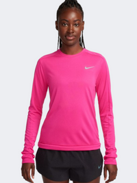 بلوزة جري نسائية بأكمام طويلة Nike Pacer Crew وردي/فضي
