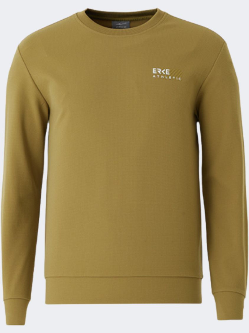 Erke Pullover Men Training Sweatshirt Light Brown